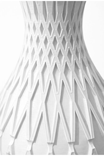 Yami Design Ivory - White Modern Geometric Design 3D Vase