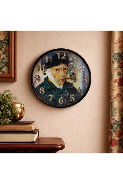 casera's accessories luxury design ساعة حائط زجاجية منقوشة بنمط فان جوخ ذاتية...