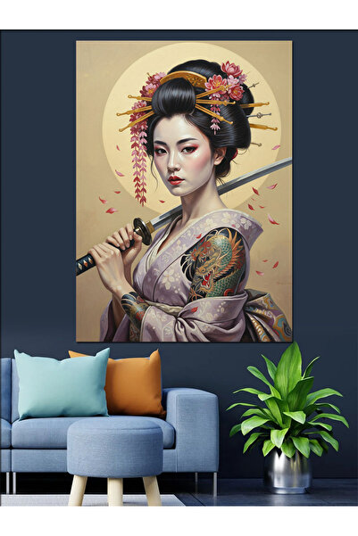 KanvasSepeti Pictură în ulei tradițională japoneză de înaltă calitate textura...