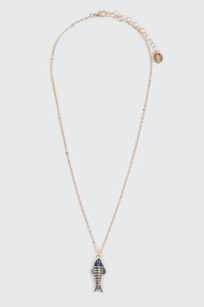 New Obsessions قلادة من الفولاذ على شكل سمكة