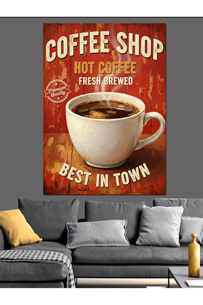 KanvasSepeti Cea mai bună cafea Pictură în ulei de înaltă calitate d texturat...