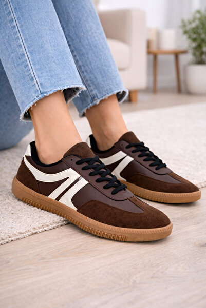 Emax Women's Brown Retro Sneaker Casual Comfortable Sports Shoes Rubber Sole