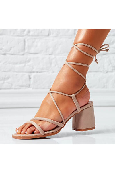 Zaira Women's Heeled Sandals Myles Beige #14565 - 40