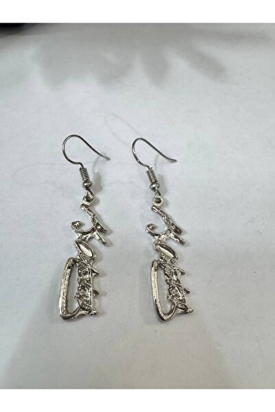 Yuchicly Abstract Text Form Metal Figure Earrings – Dangle Design Earrings