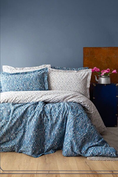 Apricitas HOME Leros Indigo Single 100% Cotton Four Season Set