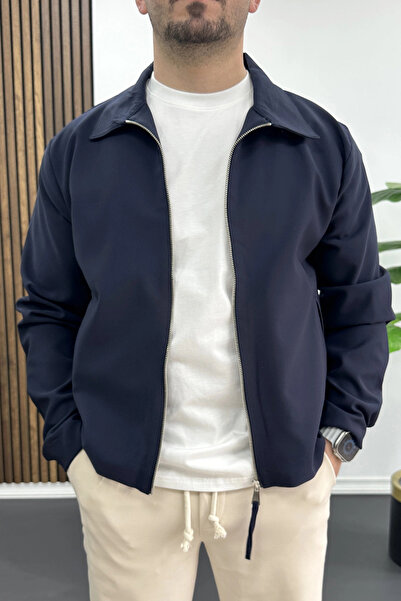 Edwox Men's Regular Fit Slim Seasonal Jacket Navy Blue Edw445