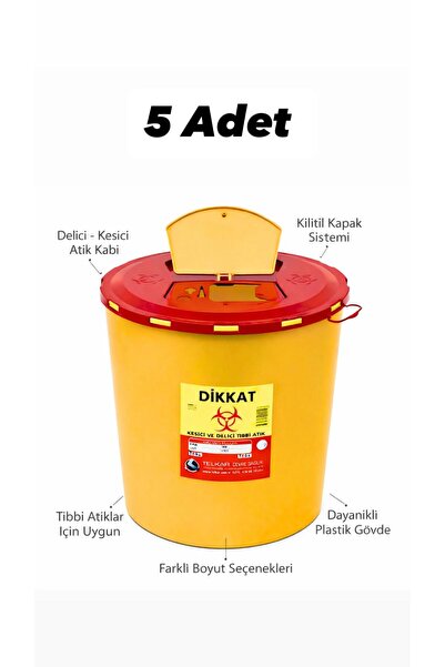UMBEX PLUS Tıbbi Atık Kovası, Enfekte Kovası Sarı Renk , Hijyenik ve Güvenli ...