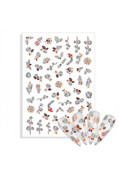 Pink Nails NAIL ART Stickers Winter S 0291