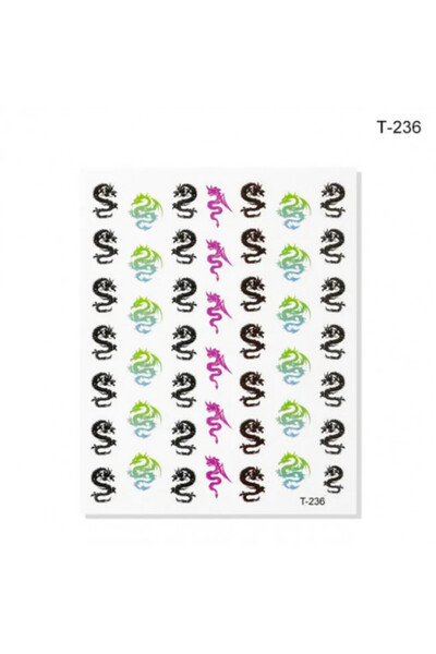 Pink Nails Nail Art Stickers Dragon T 236