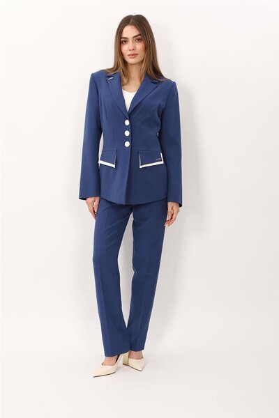 ÖNDER ÖZSOY Garnili Men's Collared Jacket & Pocketed Trousers Women's Suit - ...