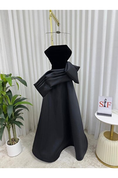 MİLA FASHİON black evening dress