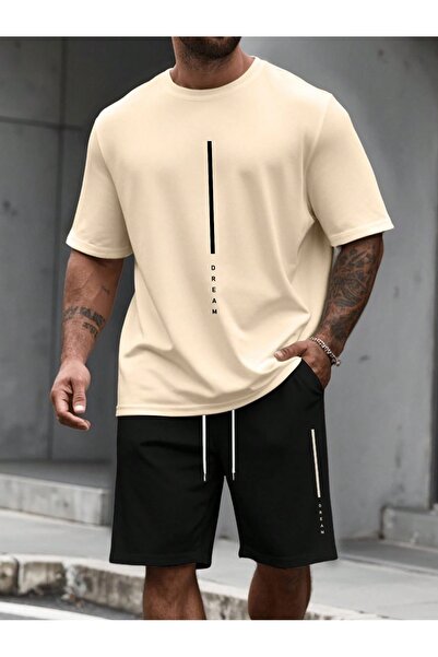 PAVRO Unisex Oversize Shorts Set Bottom-Top Two-Piece Casual Mixed Pvr Ozell ...