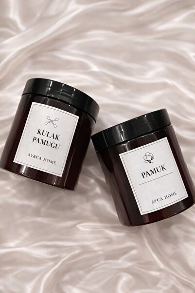 AY&ÇA HOME 2'li Amber Banyo Düzenleyici 500ml Kutular Pamuk, Kulak Pamuğu Eti...