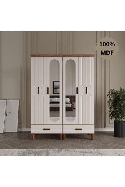 comiet Zen 4 kapak ayaklı tasarım country MDF gardırop