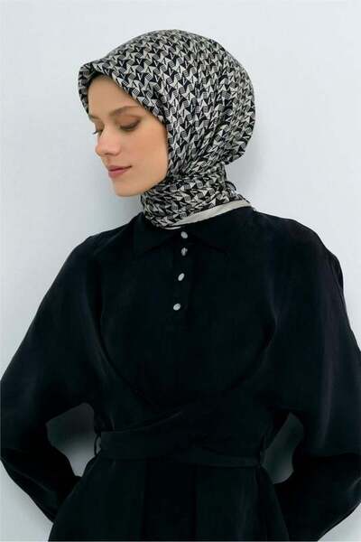 Armine Шарф Sura Saf Іpek 9556 - 01 Чорно-білий логотип