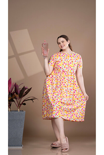 KIDONUS MULTI FLORAL PRINT ZIPLESS FEEDING FROCK