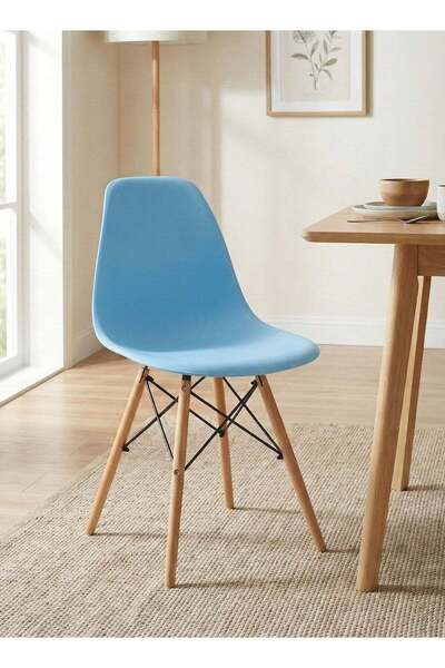 M SMART Modern Style Plastic Dining Chair, Plastic Chair with Natural Wooden ...