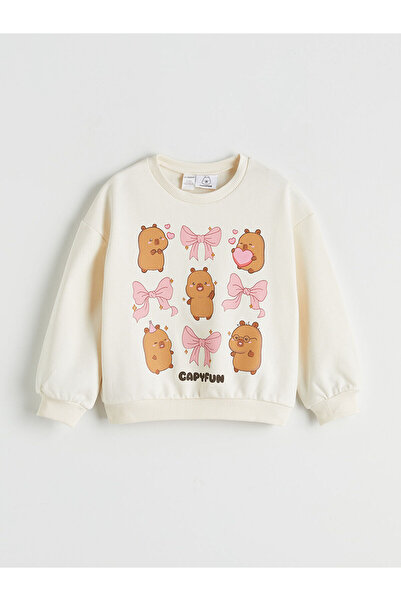 LC Waikiki Свитшърт с качулка за момичета с принт Capyfun от Özmarka за новия...