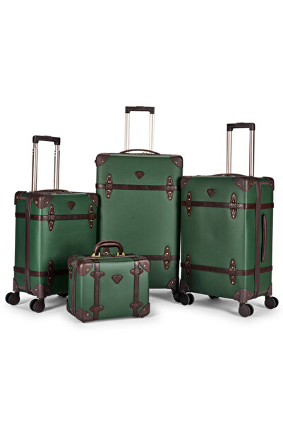 LİMRA Lemra Classic Leather 4-Piece Luggage Set, Sizes 28"-24"-20"-14" inches
