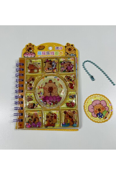 Ctc Gümrük Ürünleri Caiet drăguț Capybara 3 în 1, copertă 3D Watercolor, spir...