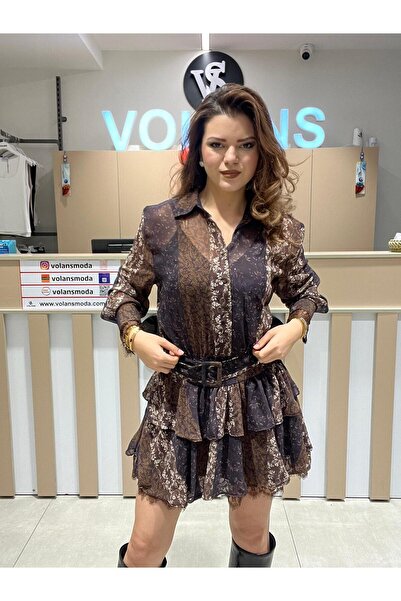 Volans Moda 35539 DANTEL DETAYLI ELBİSE