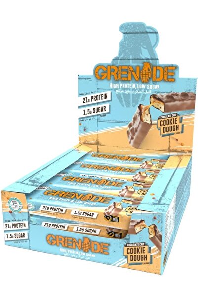 Grenade لوح غني بالبروتين وقليل السكر - عجينة كوكيز برقائق الشوكولاتة، 12 قطع...