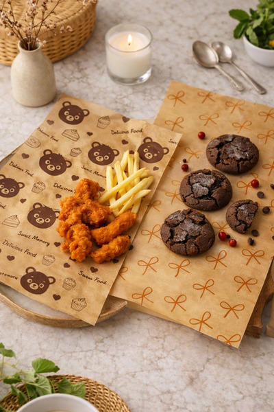 DİVAYS 50 قطعة من ورق العرض الزيتي بنمط الدببة + 50 قطعة من ورق العرض الزيتي ...