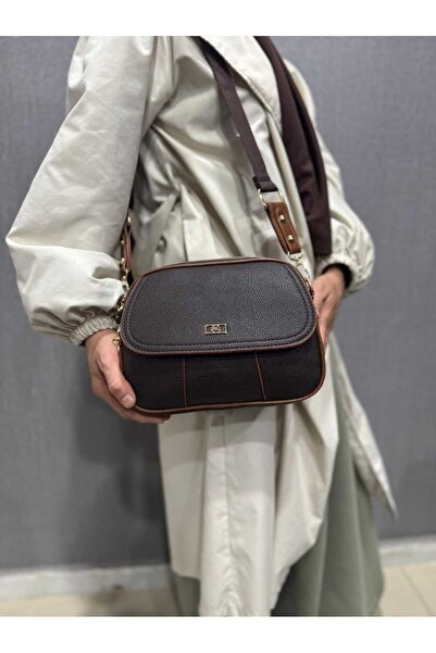 Asel Women's Multi-Compartment Adjustable Crossbody Shoulder Bag Daily Bag Brown