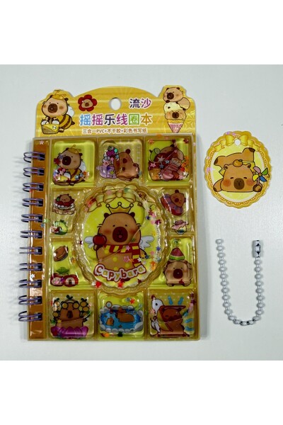 Ctc Gümrük Ürünleri Caiet drăguț Capybara 3 în 1, copertă 3D Watercolor, spir...