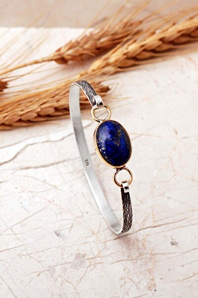 Sümer Telkari Taşlı Tasarım Elişi 925 Ayar Gümüş Bilezik 4859