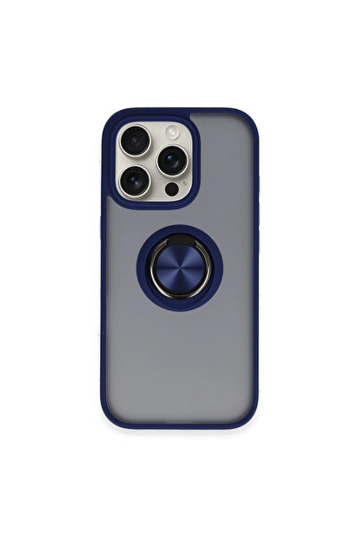 eco port حافظة آيفون 16 برو من السيليكون مع حلقة مونتريال - أزرق داكن