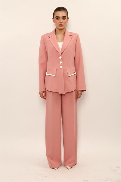 ÖNDER ÖZSOY Garnili Men's Collared Jacket & Classic Palazzo Women's Trousers ...