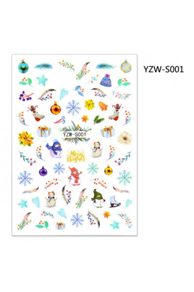 Pink Nails Christmas Nail Art Stickers