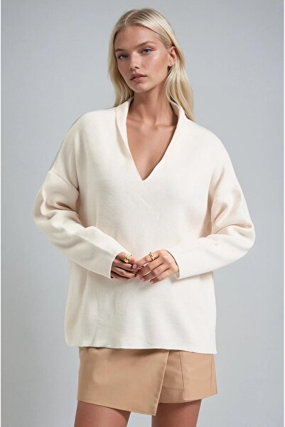 Lijuri Shawl collar detailed standard knit sweater 1422