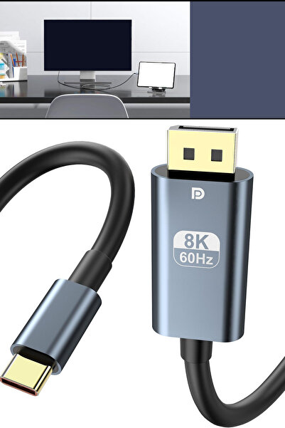 TechnoStation Type-C To DisplayPort 8K Yüksek Çözünürlük Yeni Nesil Type-C Di...