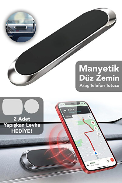 mimtec Manyetik Araç İçi Telefon Tutucu - Yapışkanlı Düz Zemin Çok Amaçlı Mık...