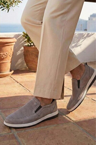 DETECTOR Summer Genuine Leather Perforated Breathable Orthopedic Casual Men's...