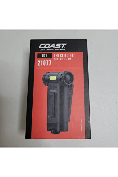 Coast HX4 80 Lumen Dual Color (White & Red) Magnetic LED Clip Light with Beam...