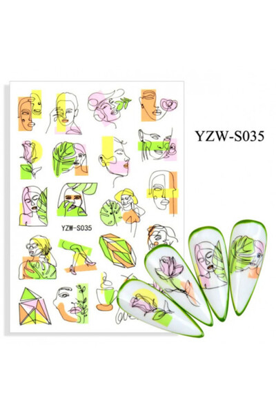 Pink Nails NAIL ART Stickers Sticker Girl S 035