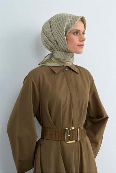 Armine Tivil Pure Silk Scarf 9502 - 81 Light Green Logo Pattern