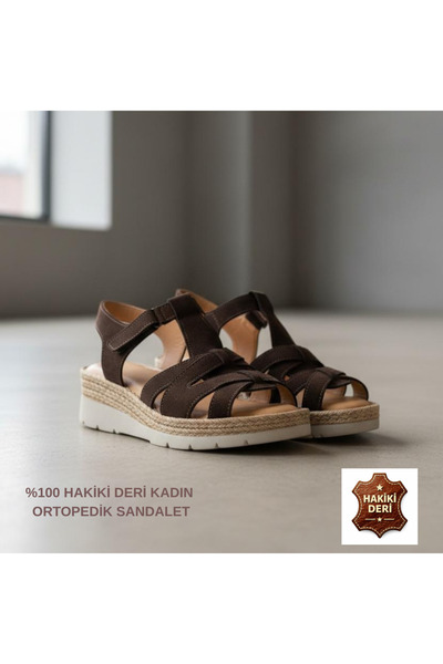 Cozi company Women's Nubuck Genuine Leather Full Orthopedic Soft Sole Sandals