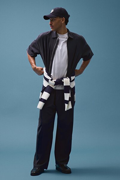 Bershka Super baggy fit pensli akıcı pantolon