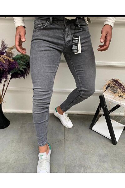 Ser Joven Men's Smoked Slim Fit Lycra Jean Trousers