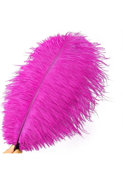 Kuzey 3 ADET BÜYÜK BOY 35 CM KOYU PEMBE DEVE KUŞU TÜYÜ VIP DARK PINK OSTRICH ...