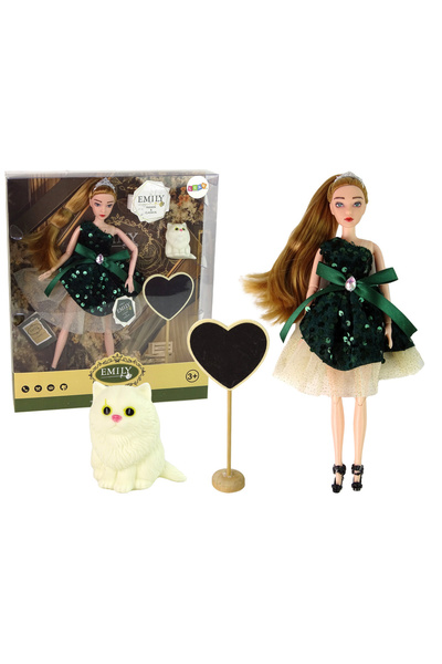 Three top online Păpușă Emily cu inimă de lemn, pisică albă