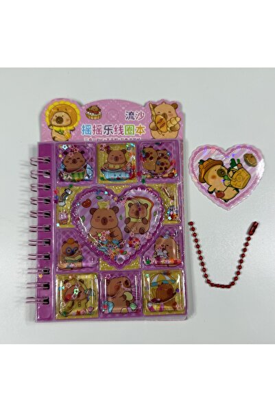 Ctc Gümrük Ürünleri Caiet drăguț Capybara 3 în 1, copertă 3D Watercolor, spir...