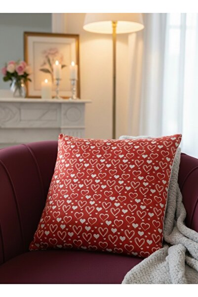 MİNOZA Digital Printed Valentine's Day Themed Decorative Throw Pillow Cover