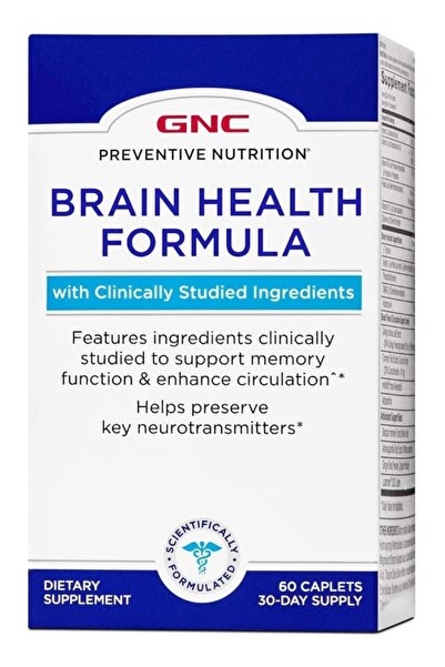 G.N.C GNC Preventive Nutrition Brain Health Formula, 60 Caplets, Supports Mem...