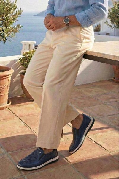 DETECTOR Pantofi de vară pentru bărbați, din piele naturală, perforați, respi...