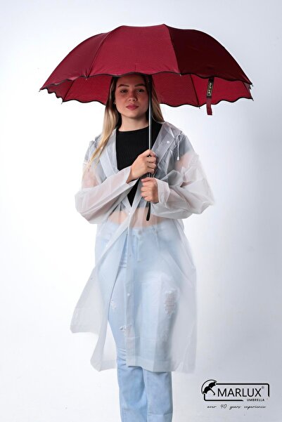 Saule Bordo Mini Puantiye Kadın Şemsiye M21mar301r001